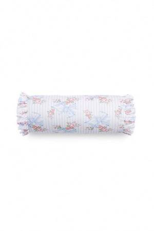 Blue Women LoveShackFancy Ruffle Bolster Pillow Bedding | PDL-704861