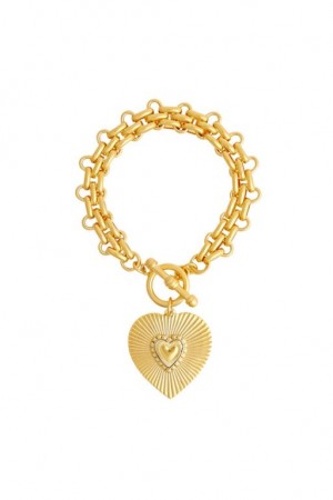 Gold Women LoveShackFancy Brinker+eliza Hart Charm Bracelet Jewelry | KPA-720314