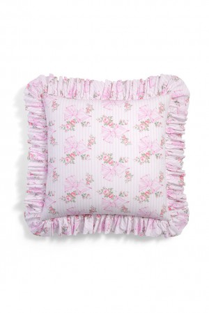 Pink Mint Women LoveShackFancy Ruffle Throw Pillow Bedding | YAU-475298