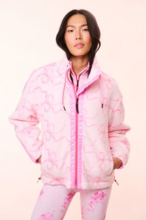 Pink Women LoveShackFancy Bogner Fire+ice X Loveshackfancy Ninetta Fleece Jackets | ABL-420756