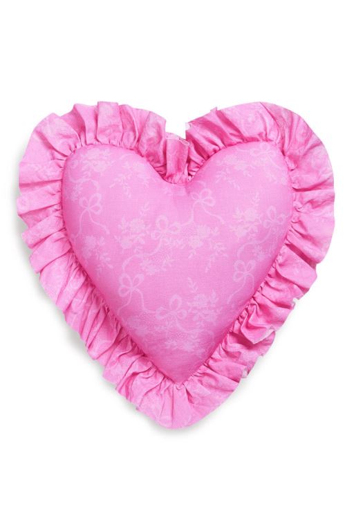 Ballet Meadow Women LoveShackFancy Heart Shape Festive Ruffle Pillow Bedding | VGF-746820