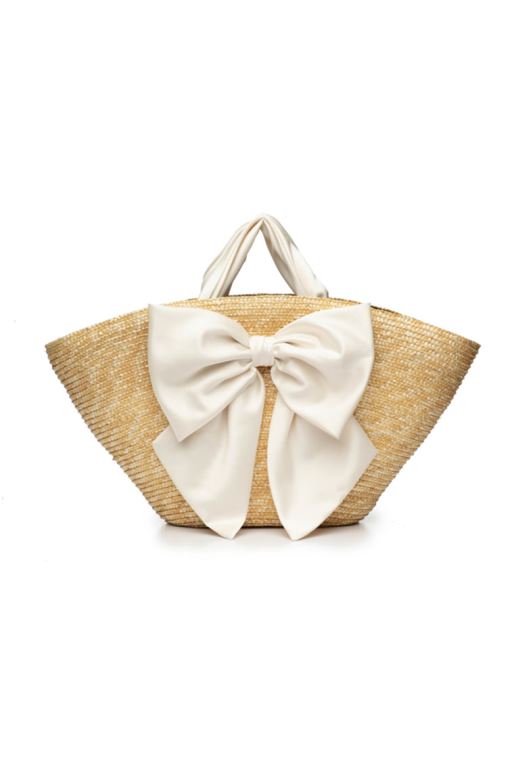 Beige Women LoveShackFancy Carlotta Bow Hand By Eugenia Kim Bags | DYS-890672