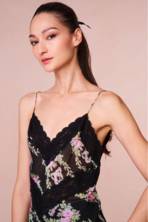 Black Coffee Women LoveShackFancy Brimsley Floral Lace-trimmed Tops | DZM-204637