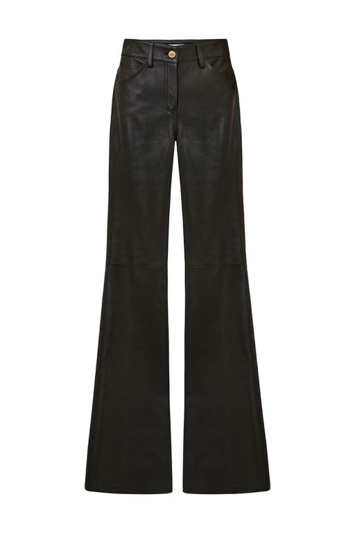 Black Women LoveShackFancy Bordeaux Vegan Leather Pants | RLU-624159