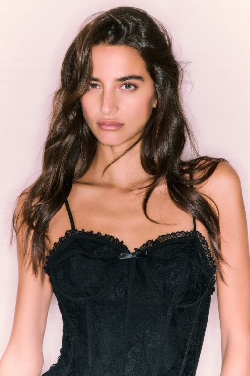 Black Women LoveShackFancy Carlene Lace Bustier Mini Dress | WVP-491065