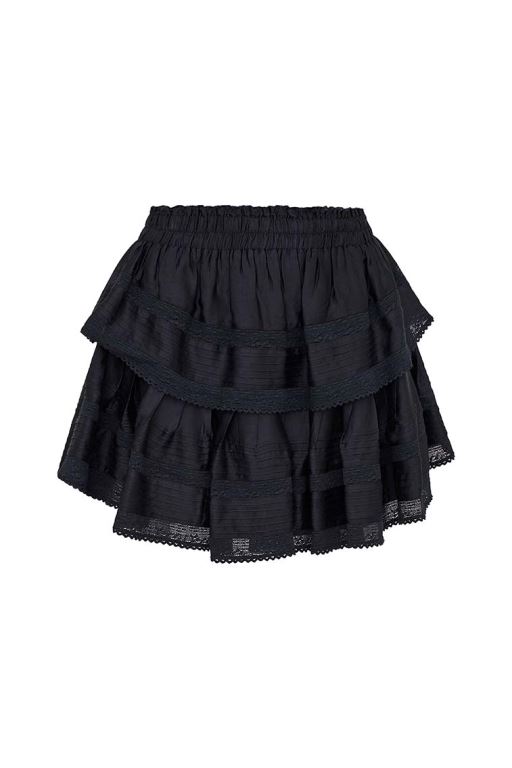 Black Women LoveShackFancy Ruffle Mini Tiered Skirts | TLO-853192