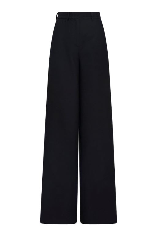 Black Women LoveShackFancy Samuela Wide Leg Trouser Pants | ZMC-851439