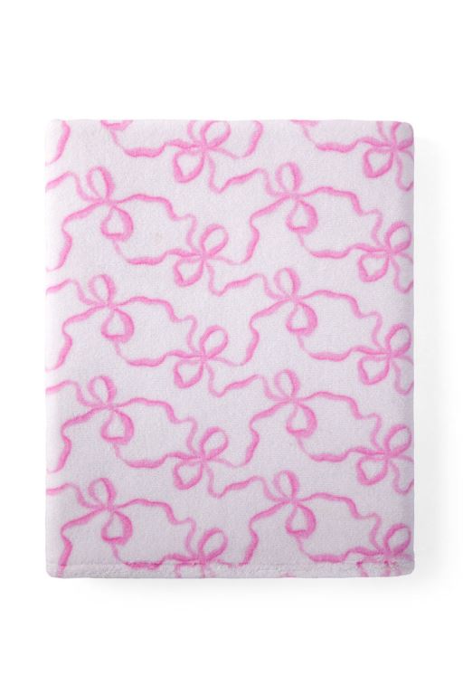 Blue Women LoveShackFancy Cotton Bath Towel In Bow Print Bath | WMJ-537046