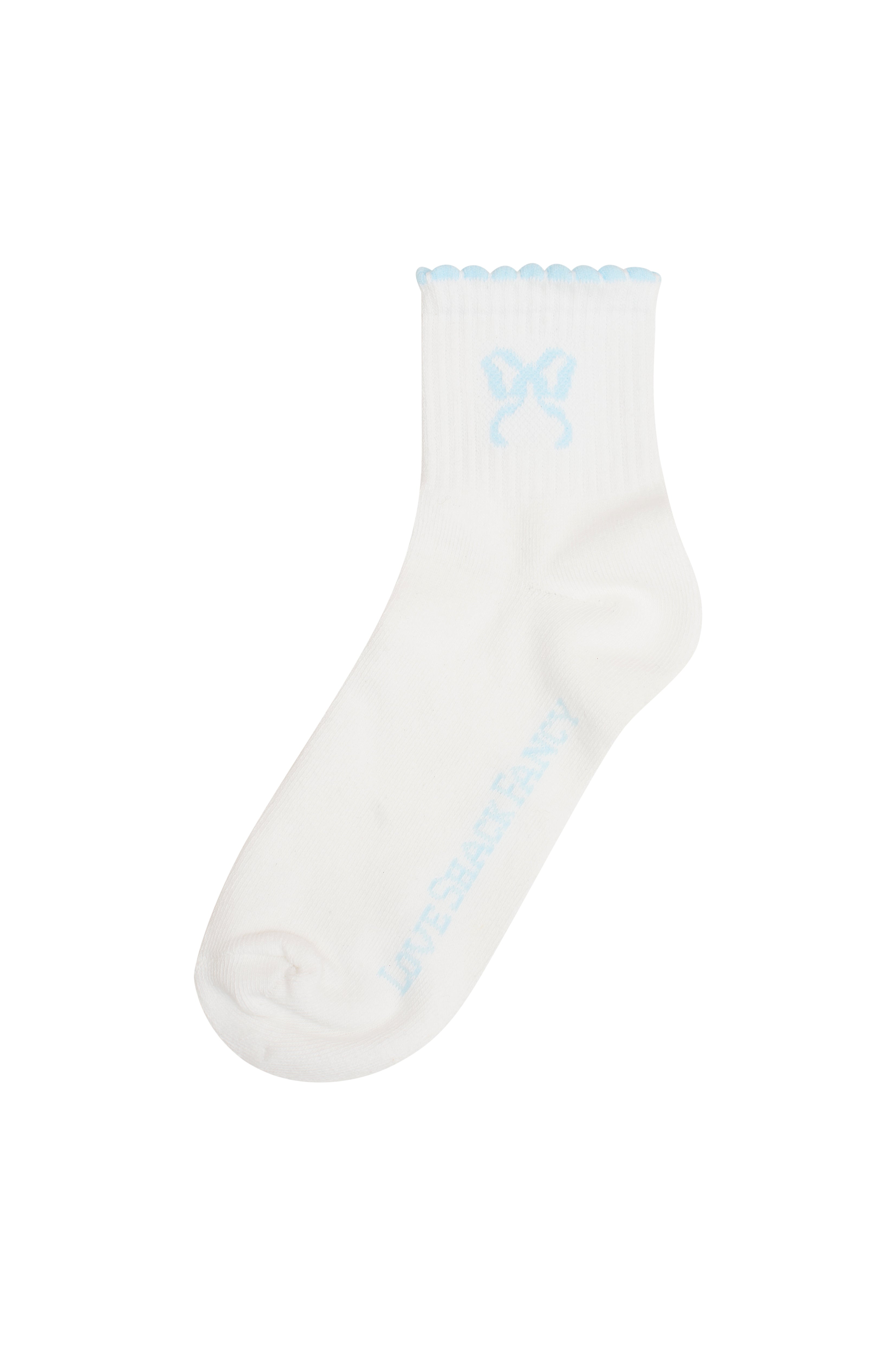 Blue Women LoveShackFancy Doyenne Cotton Bow Ankle Socks active | TWC-964138