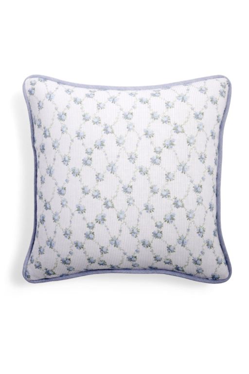 Blue Women LoveShackFancy Linen Throw Pillow Bedding | NLG-084396