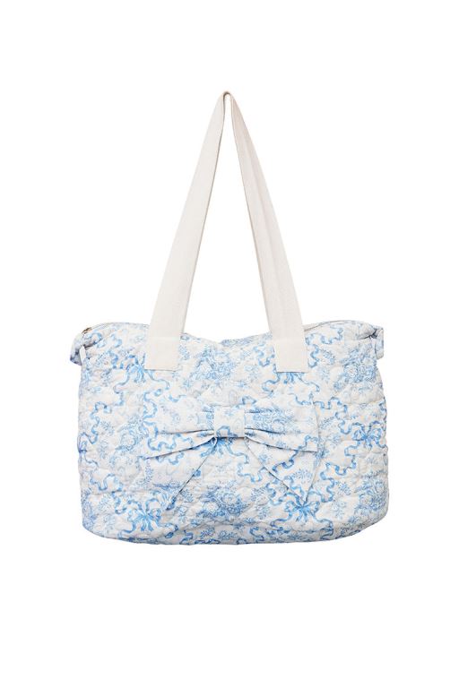 Blue Women LoveShackFancy Oran Weekender Bow Tote Bags | SZV-184579