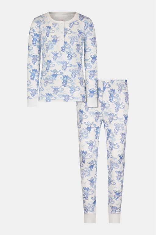 Blue Women LoveShackFancy Roller Rabbit X Loveshackfancy Pastiche De Monkey Kids Pajama Sleepwear | MKR-401387