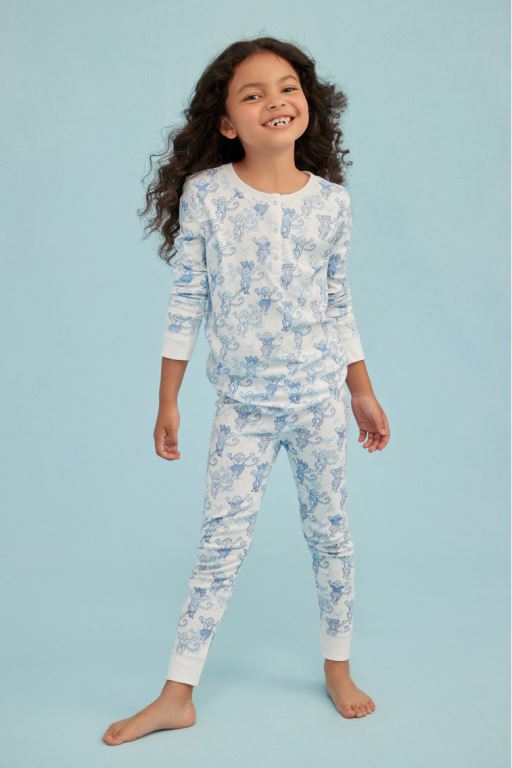 Blue Women LoveShackFancy Roller Rabbit X Loveshackfancy Pastiche De Monkey Kids Pajama Sleepwear | MKR-401387