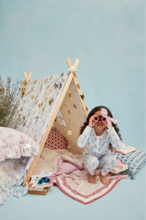 Blue Women LoveShackFancy Roller Rabbit X Loveshackfancy Pastiche De Monkey Kids Pajama Sleepwear | MKR-401387