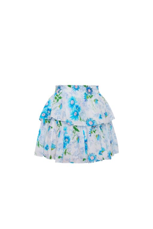 Blueberry Cloud Women LoveShackFancy Ruffle Mini Floral Skirts | ASW-982341