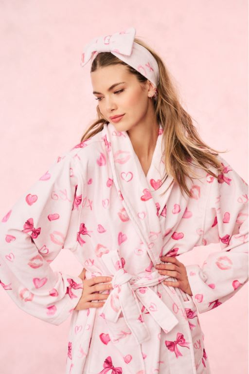 Blushing Kisses Women LoveShackFancy Bow Face Wash Beauty Headband Sleepwear | TVL-192834