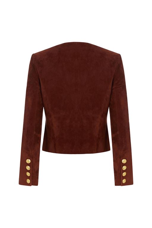 Brown Women LoveShackFancy Susanna Chow New York Tessa Suede Jackets | TEG-526487