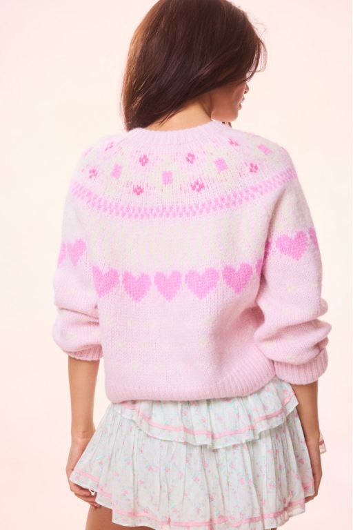 Carnation Women LoveShackFancy Jamie Re-edition Alpaca Heart Cardigan | GMK-672519