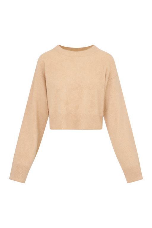 Cocoa Women LoveShackFancy Bellman Cropped Cashmere Pullover | ANP-481267