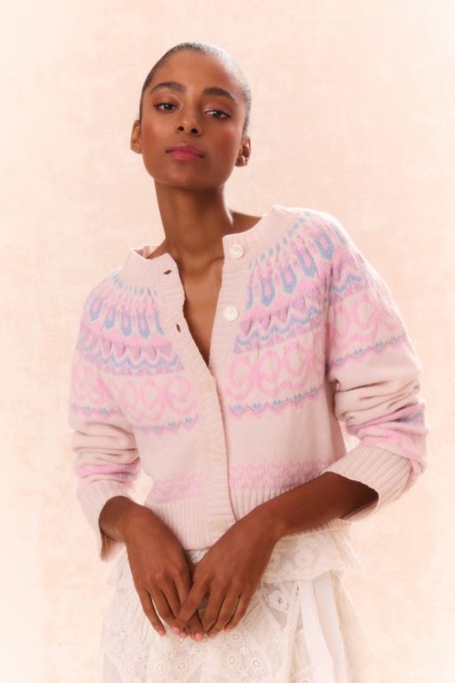 Confetti Cake Women LoveShackFancy Shantae Wool Knit Cardigan | UYO-193674