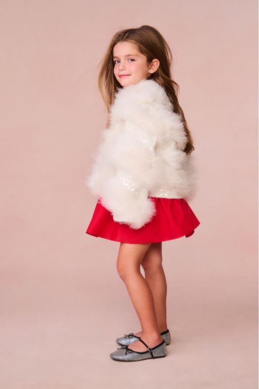 Cream Kids' LoveShackFancy Trislyn Fur Jackets | VQA-134802