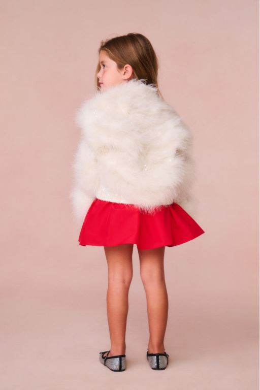 Cream Kids' LoveShackFancy Trislyn Fur Jackets | VQA-134802