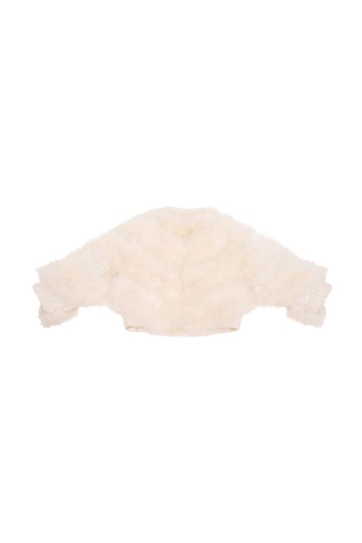 Cream Kids' LoveShackFancy Trislyn Fur Jackets | VQA-134802