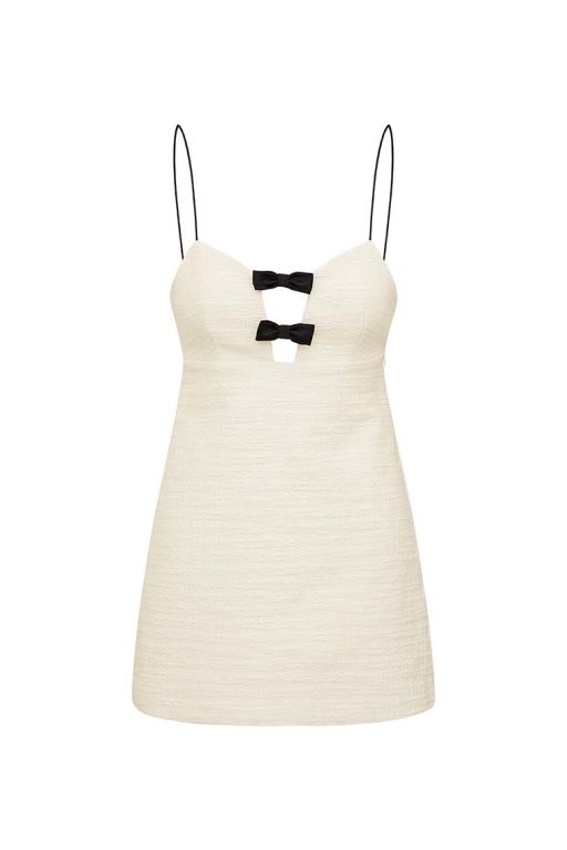 Cream Women LoveShackFancy Adelaide Tweed Mini Dress | PHG-739426