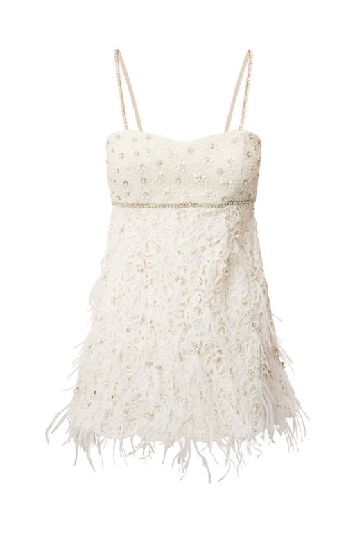 Cream Women LoveShackFancy Brianne Beaded Mini Dress | LAC-630459