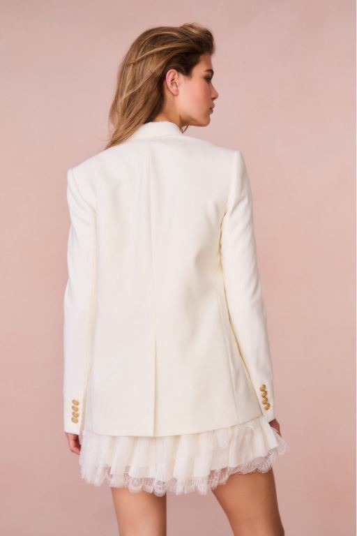 Cream Women LoveShackFancy Reiser Double-breasted Blazers | RQU-967048