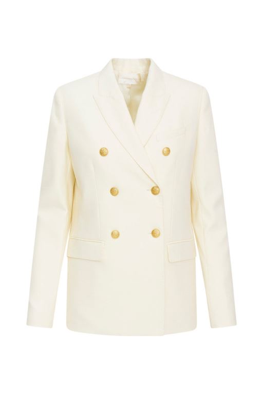 Cream Women LoveShackFancy Reiser Double-breasted Blazers | RQU-967048