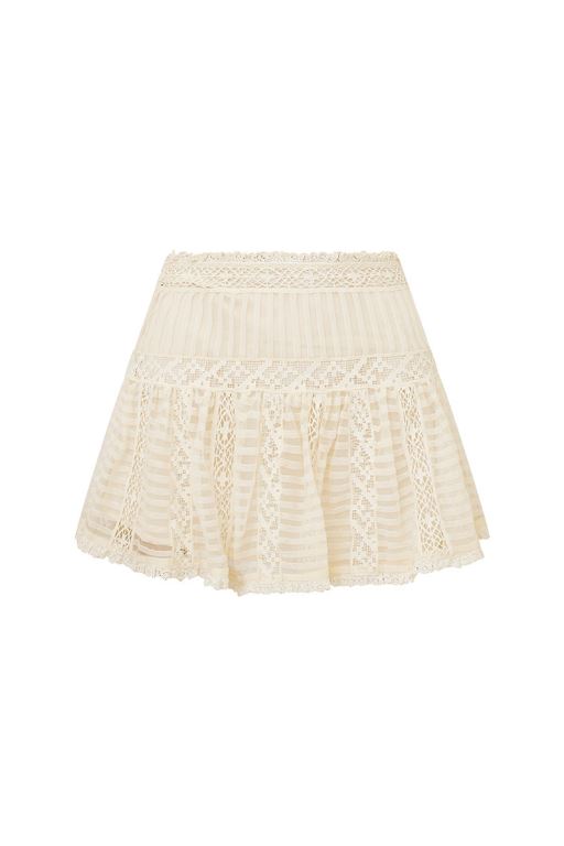 Cream Women LoveShackFancy Rubyanne Crochet Lace Mini Skirts | IUW-718602