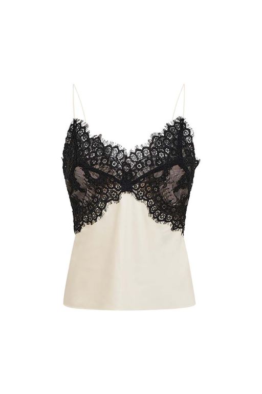 Cream Women LoveShackFancy Talulah Lace-trimmed Cami Tops | IHG-135708