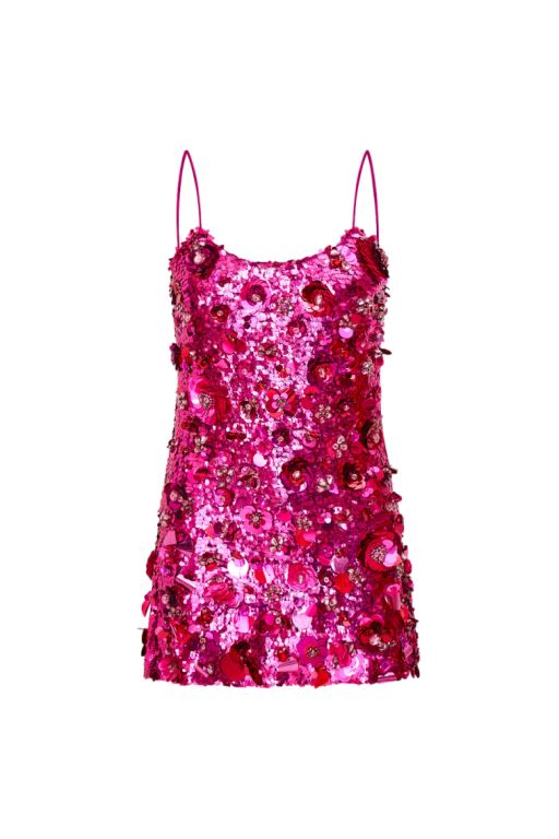 Dark Red Women LoveShackFancy Rutherford Sequin Mini Dress | VHE-265740