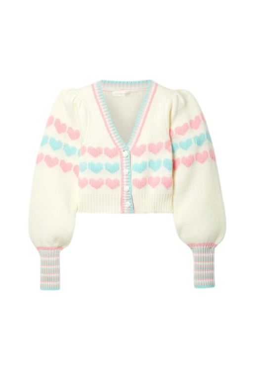 Fairy Forset Women LoveShackFancy Buena Re-edition Heart Knit Cardigan | RKX-291038