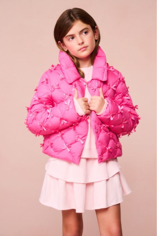 Fuchsia Kids' LoveShackFancy Maricala Quilted Bow Jackets | ULV-481906