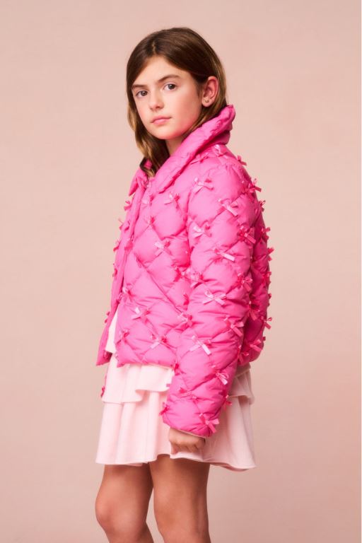 Fuchsia Kids' LoveShackFancy Maricala Quilted Bow Jackets | ULV-481906