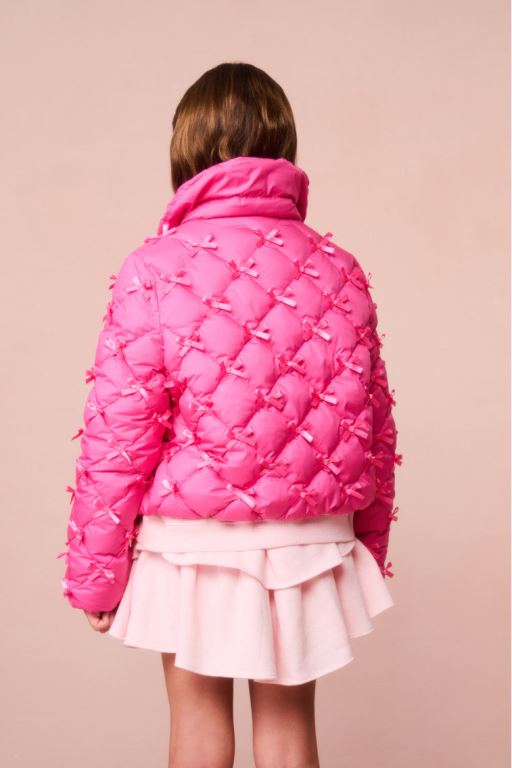 Fuchsia Kids' LoveShackFancy Maricala Quilted Bow Jackets | ULV-481906