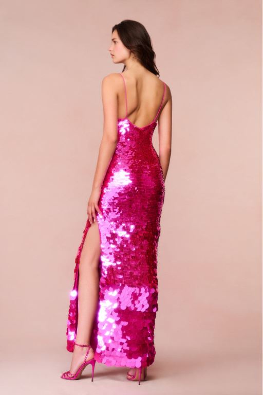 Fuchsia Women LoveShackFancy Kaylen Sequined Maxi Dress | LBN-962573