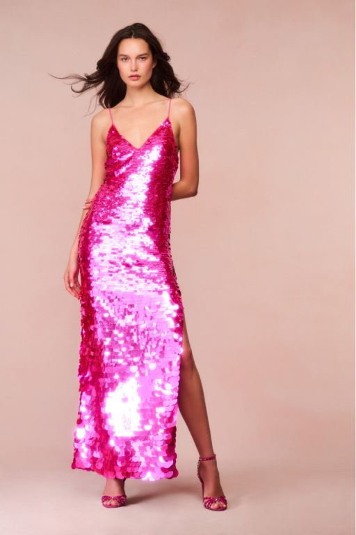 Fuchsia Women LoveShackFancy Kaylen Sequined Maxi Dress | LBN-962573