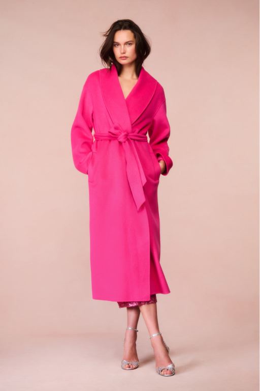 Fuchsia Women LoveShackFancy Mahika Wool-cashmere Wrap Coats | CXM-485271