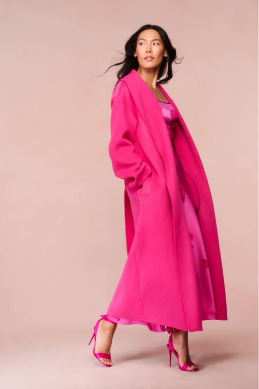 Fuchsia Women LoveShackFancy Mahika Wool-cashmere Wrap Coats | CXM-485271