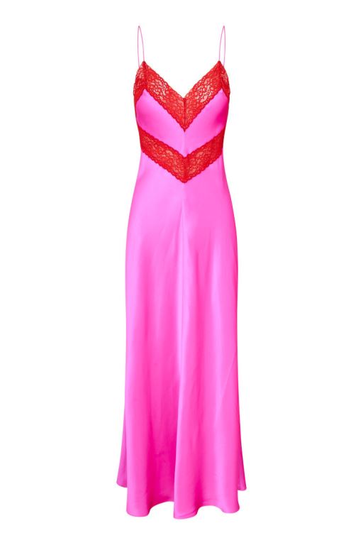 Fuchsia Women LoveShackFancy Serita Lace-trimmed Maxi Dress | RSE-831520