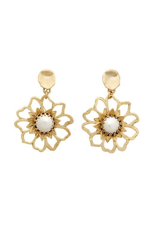 Gold Women LoveShackFancy Brinker+eliza Mini Flower Power Statement Earrings Jewelry | ILQ-804163