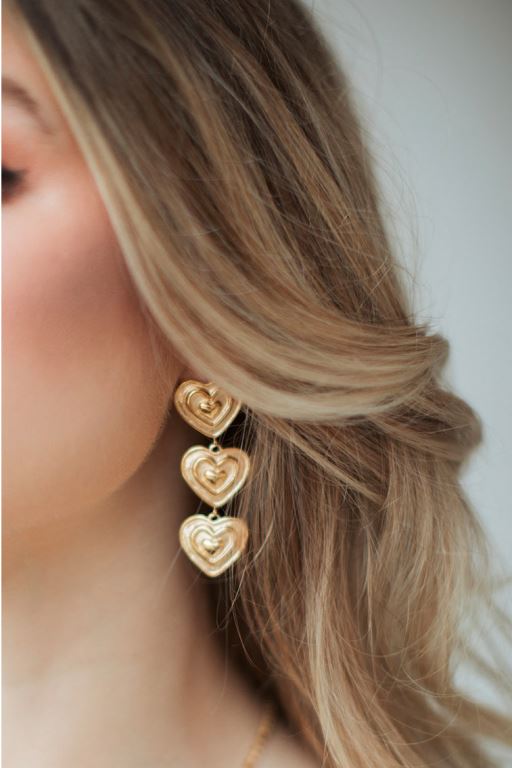 Gold Women LoveShackFancy Heartbeat Earrings By Evie Jewelry Jewelry | ADV-798341