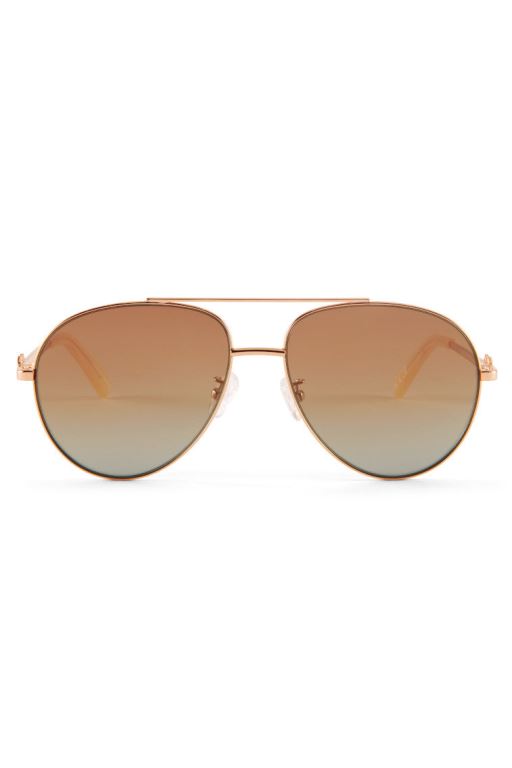 Gold Women LoveShackFancy Lalita Aviator Sunglasses | PMR-847025