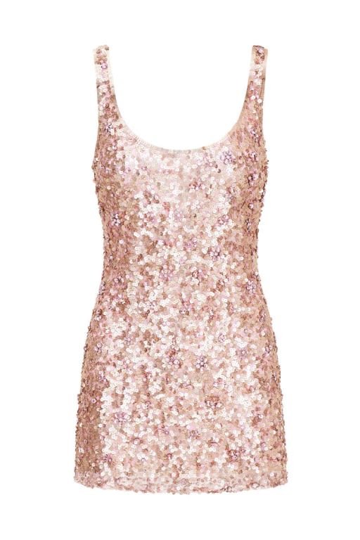 Golden Roses Women LoveShackFancy Dorrina Sequined Mini Dress | YMN-701954