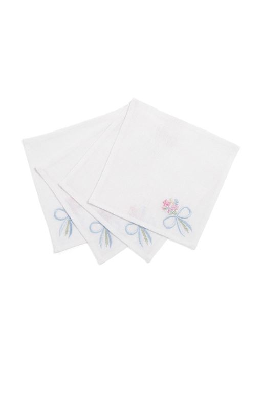 Holiday Wreath Women LoveShackFancy Bow Cocktail Napkins Set Of 4 Tabletop | LYE-297156