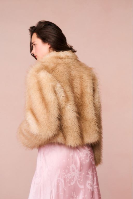 Macadamia Women LoveShackFancy Clarabella Faux Fur Jackets | ZNX-073248