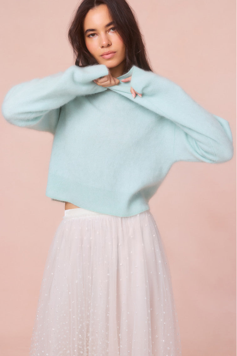 Mint Women LoveShackFancy Bellman Cropped Cashmere Pullover | ELO-281973